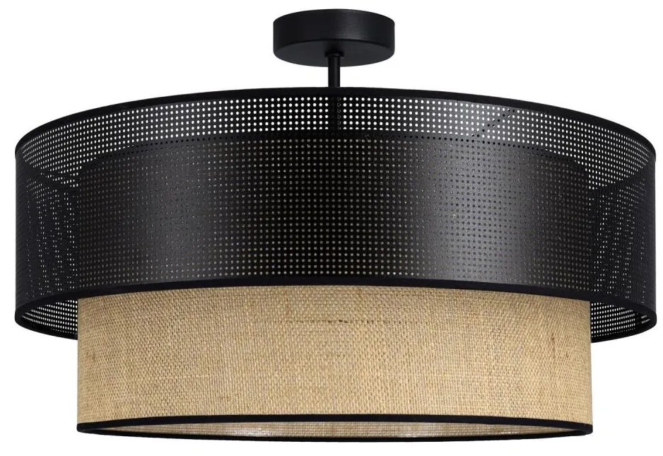 BORHO felületre szerelhető csillár 1xE27/60W/230V fekete/juta