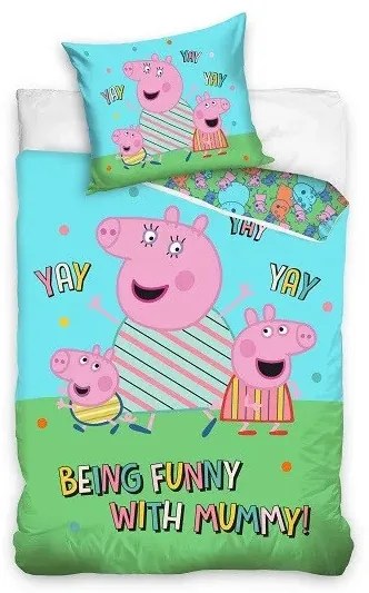 Peppa malac Funny ágyneműhuzat 140×200cm, 70x90 cm