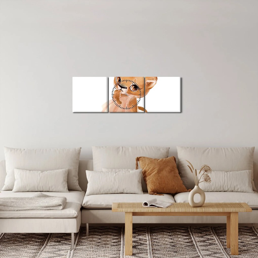 Kép - Akvarell állatka N⁰6 (órával) (90x30 cm)