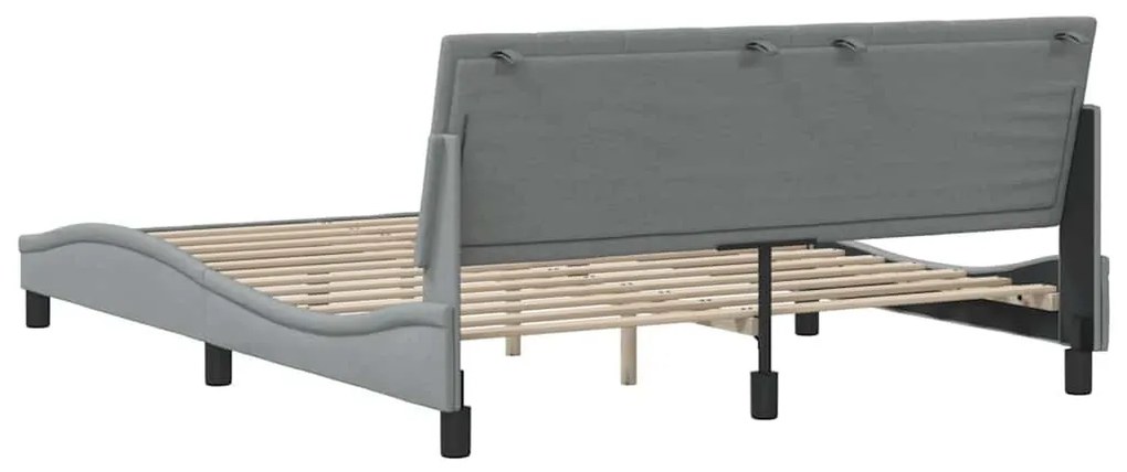 világosszürke szövet ágykeret matrac nélkül Hanko 160 x 200 cm