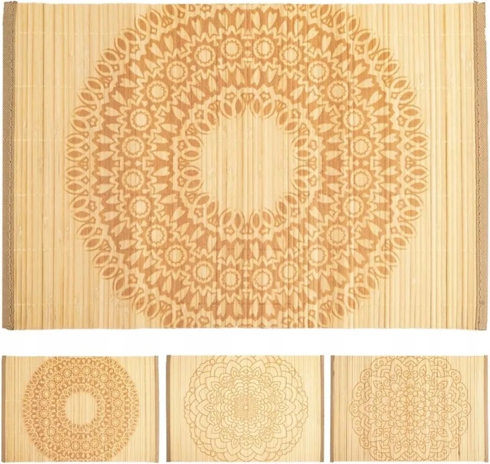Asztali alátét bambusz téglalap alakú feltekerhető Mandala 45x30 cm