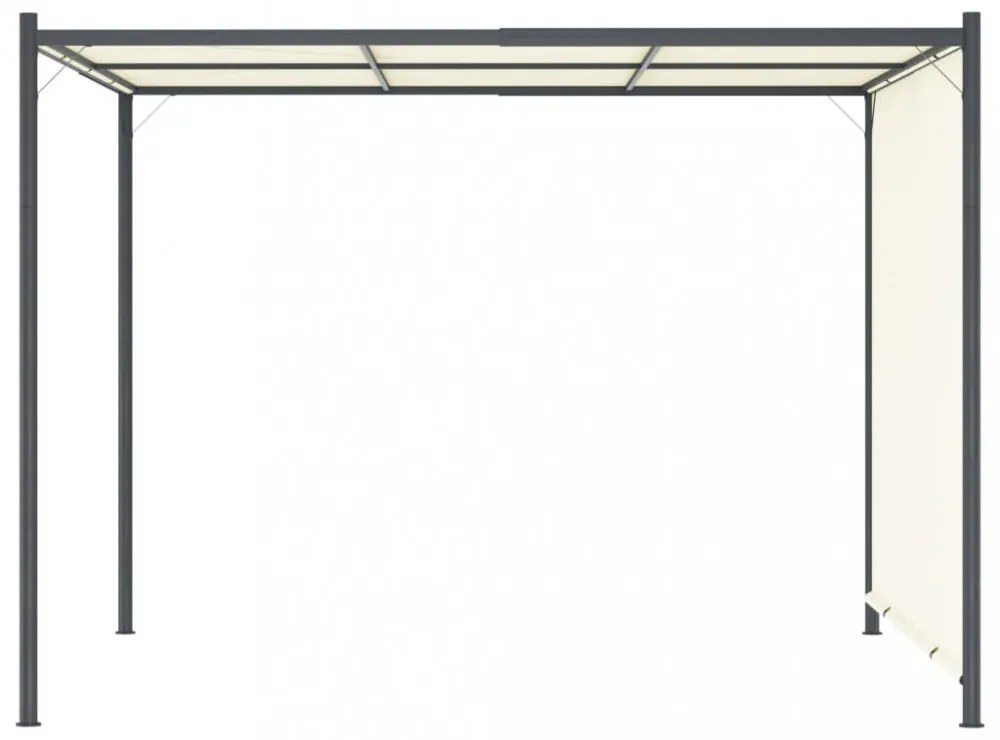 fehér-krémszínű acélpergola állítható tetővel 3 x 3 m