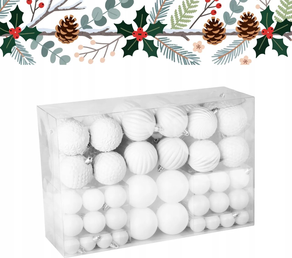 Törhetetlen karácsonyfadísz 6/4/2,5 cm 100 db-os szett