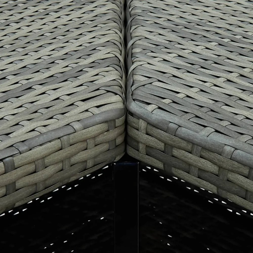 szürke polirattan sarok bárasztal 100 x 50 x 105 cm