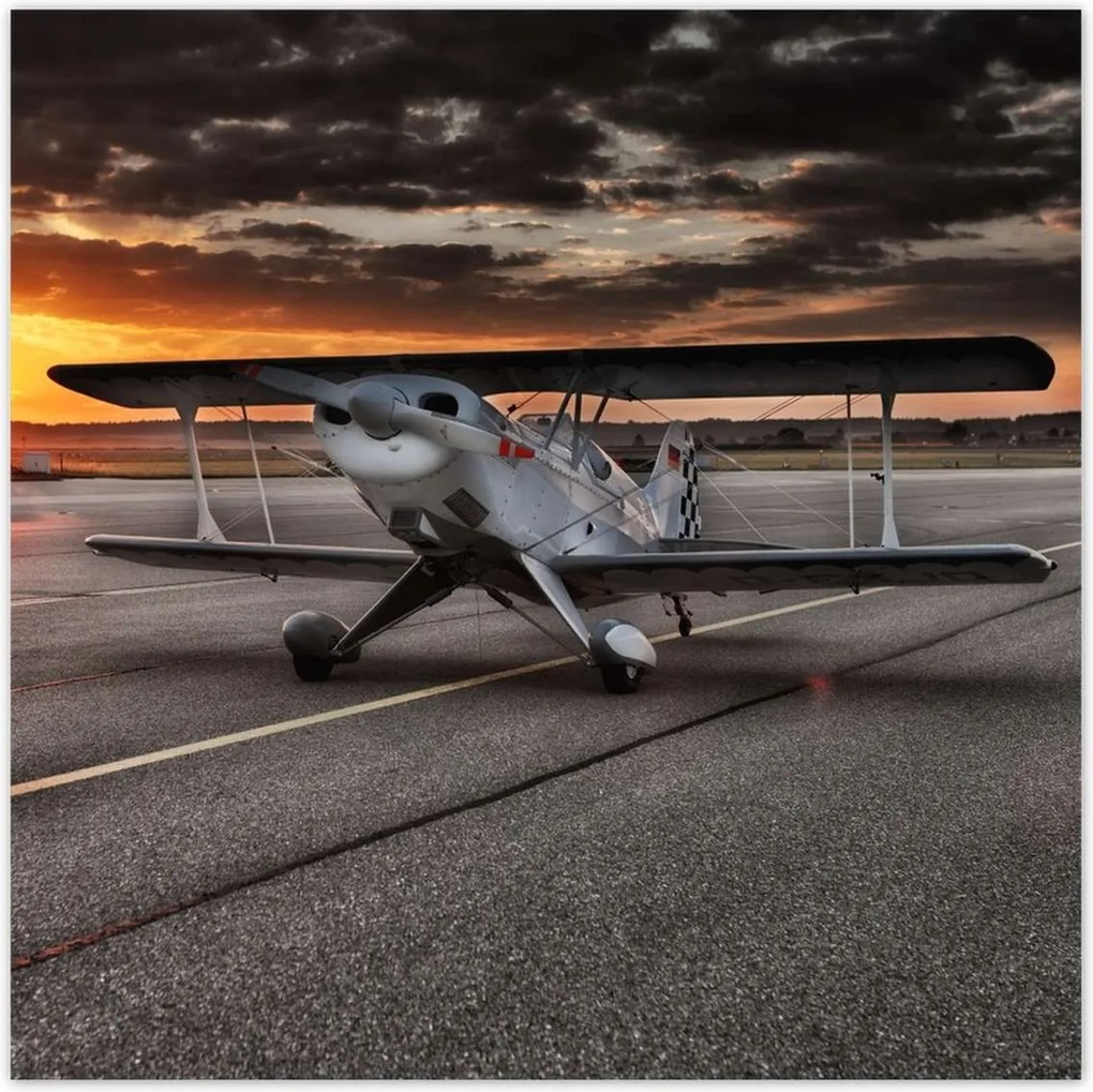 Poszterek 30x30 Repülőgép naplemente