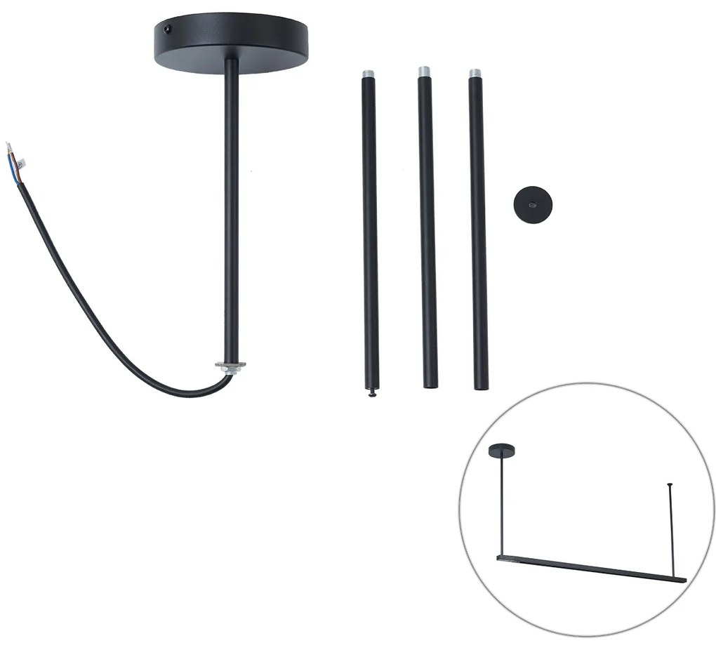 4 darabos függesztőkészlet tápegységgel 1 fázisú sínhez fekete - Iconic