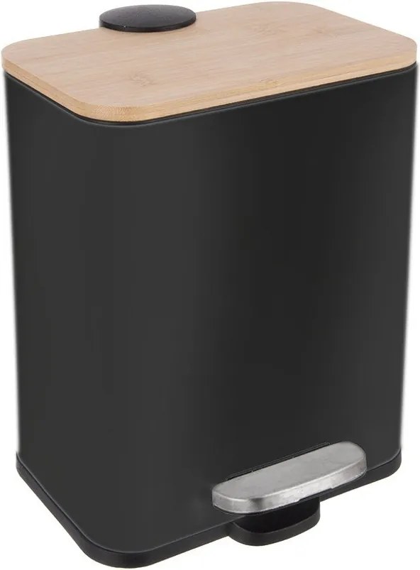 Fekete rozsdamentes acél pedálos szemetes 5 l Black – Orion