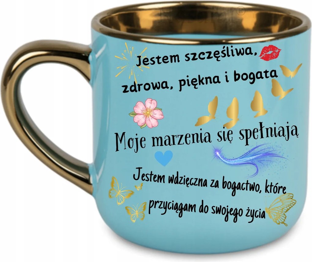 Elegáns bögre "Az én gazdagságom megerősítések" 400 Kék