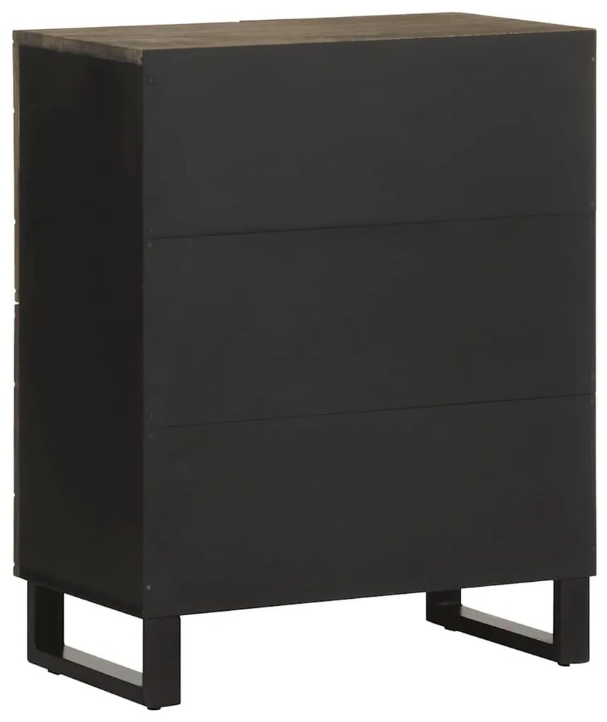 Sideboard Fekete 60x33x75 cm tömörfa Mango