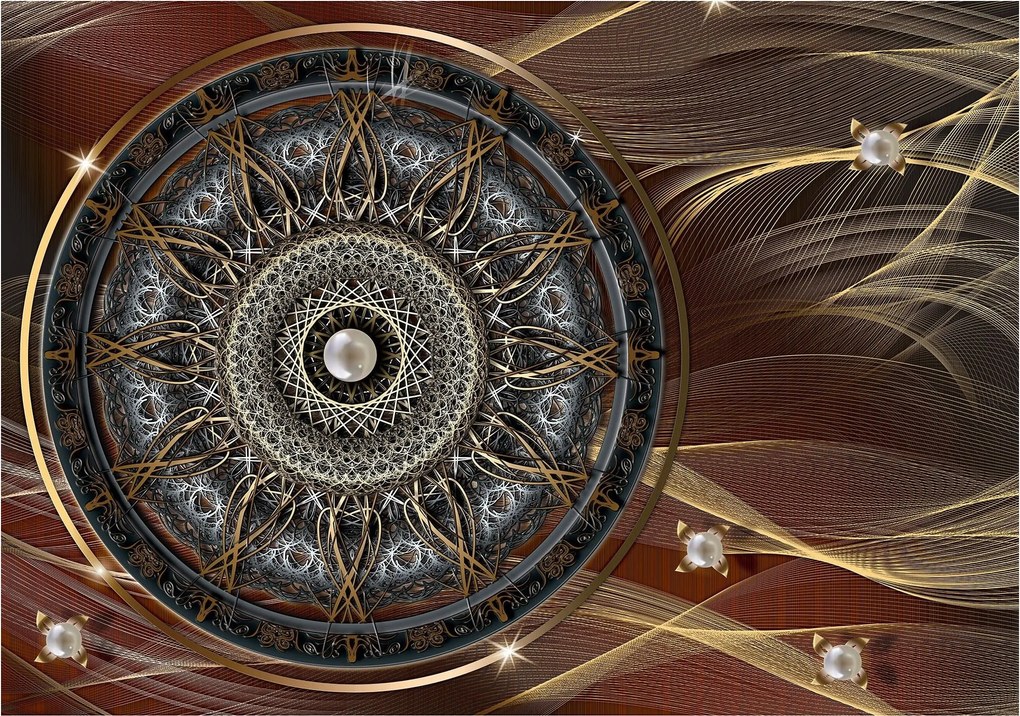 Fotótapéta Mandala Arany Absztrakt Hálószoba dísz 200x140 +ragasztó