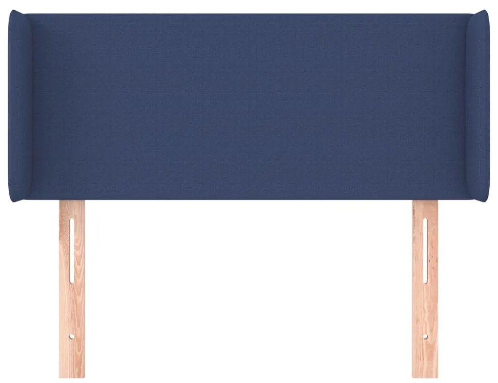 kék szövet fejtámla szárnyakkal 93x16x78/88 cm