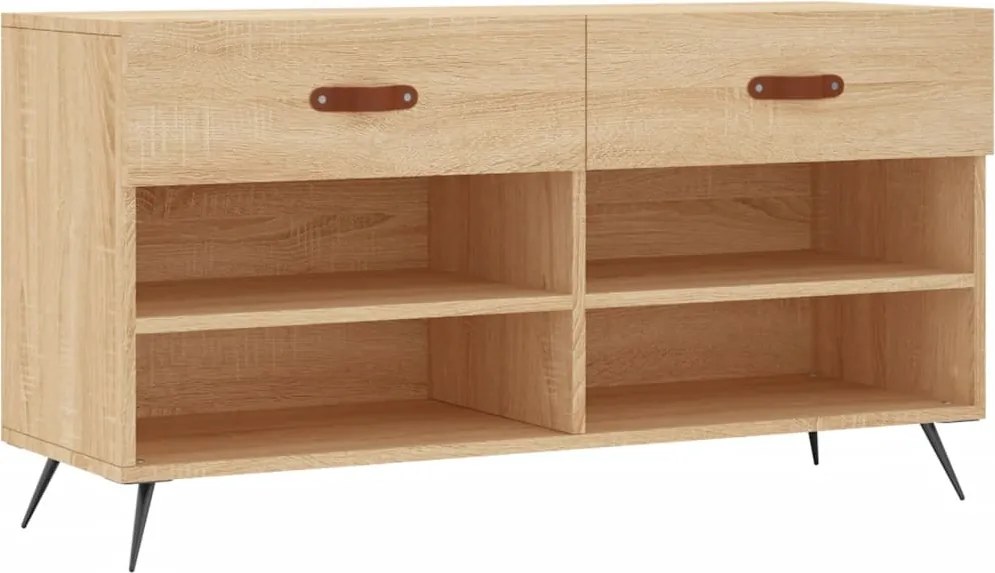 vidaXL sonoma tölgy színű szerelt fa cipőpolc 102x35x55 cm