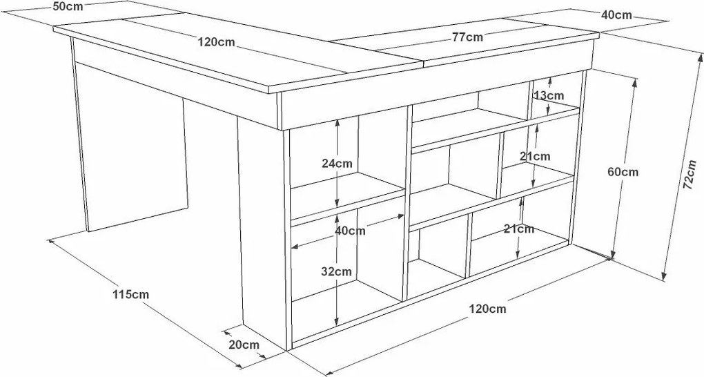 Cilo Anthracite és Atlantic Pine íróasztal