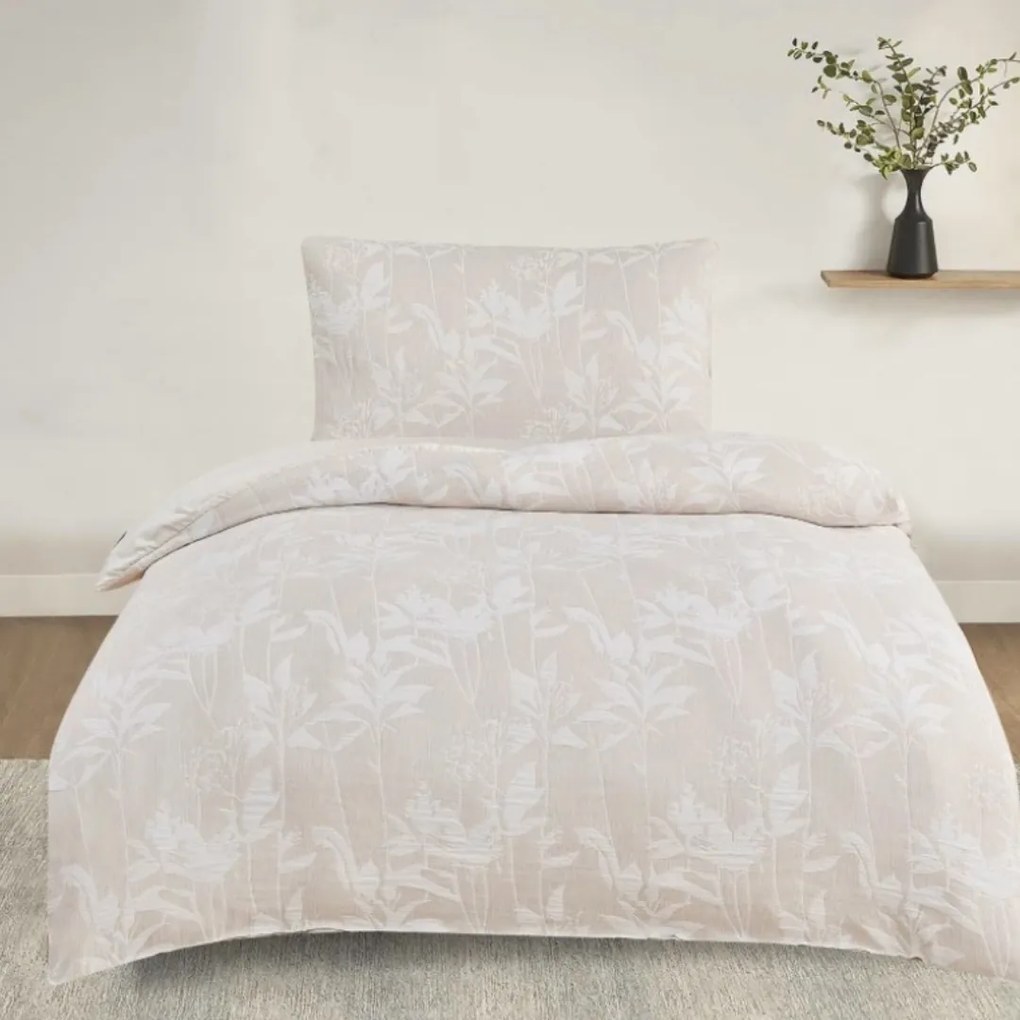 Boston bézs jacquard damaszt ágyneműhuzat 200x140cm+90x70cm TiaHome