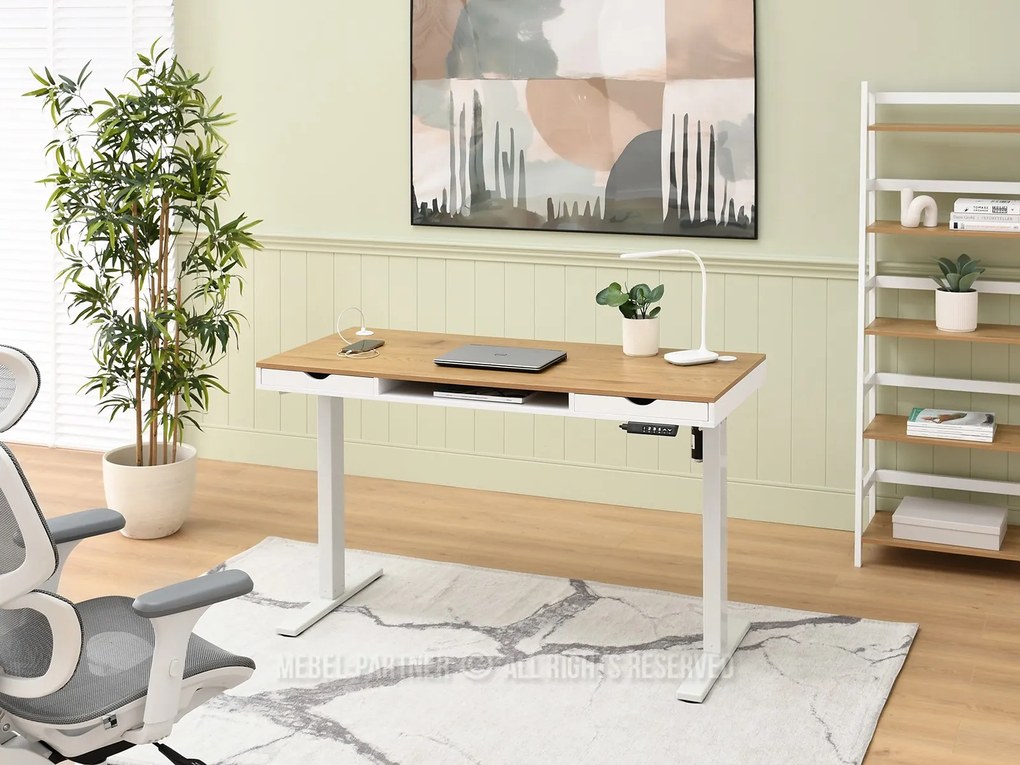 PC asztal Osto 140 (fehér tölgy + fekete). 1109838