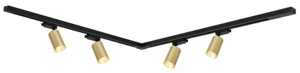 Spotlámpa sínrendszerrel PIPE 4xGU10/10W/230V arany/fekete