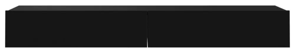 2 db fekete TV-szekrény LED-lámpákkal 60 x 35 x 15,5 cm