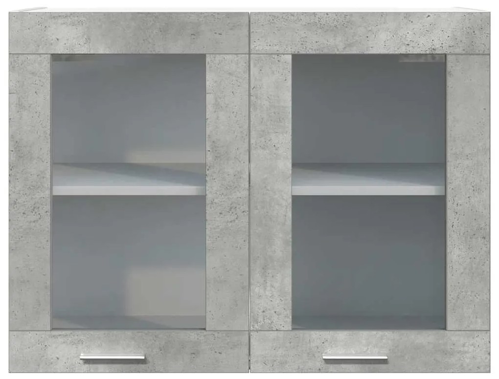 függő üvegszekrény betonszürke 80x31x60 cm