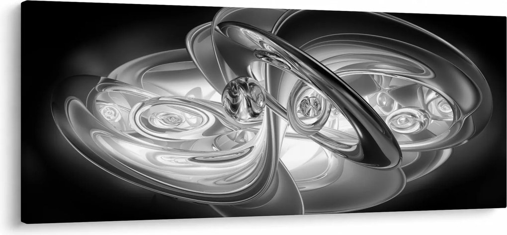 Modern szürke absztrakció képe (120x50 cm)