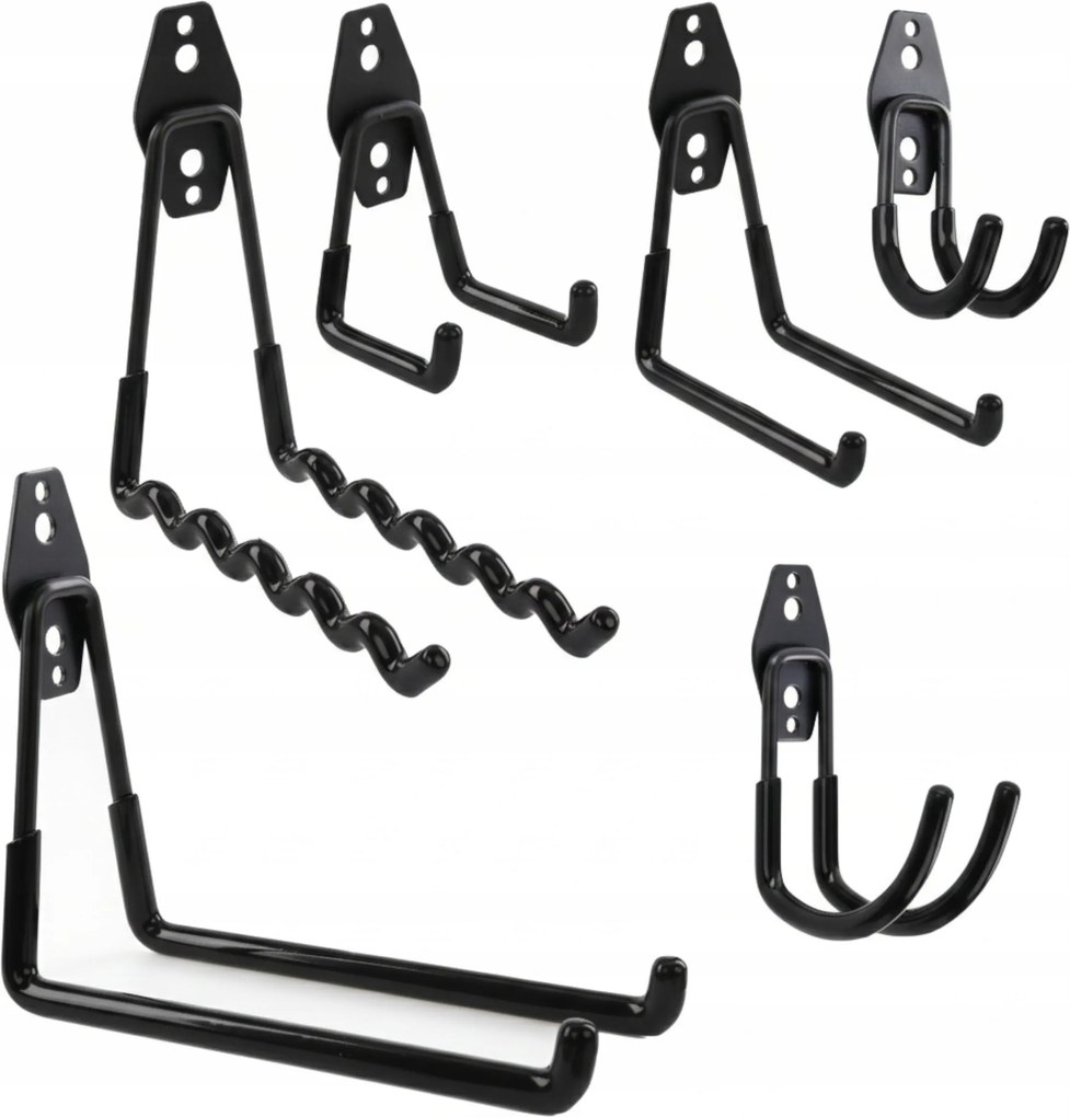 6x Fali kampó egyenes kerek hullámos szerszámok garázs kerti felszerelés akasztó