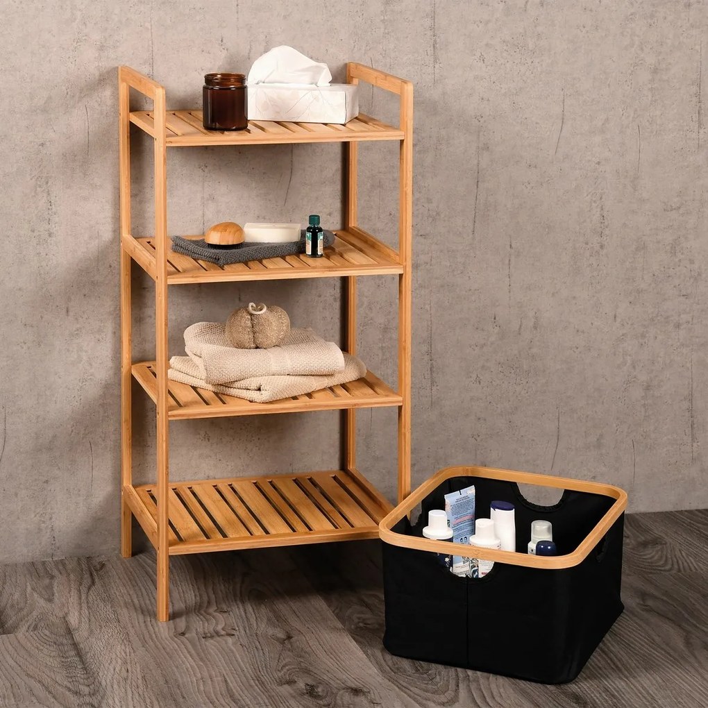Kesper 19438 Bambusz polc kosárral, 93,5 x 44 x 34cm