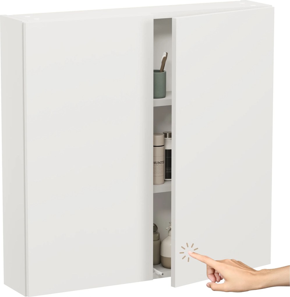 Fürdőszoba szekrény akasztós fehér matt polc fürdőszoba oszlop 80cm