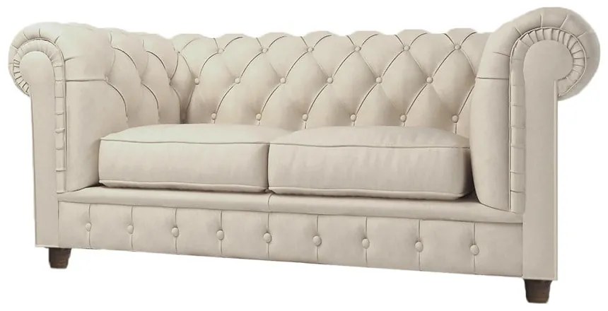 Krémszínű bársony kanapé 184 cm Cambridge – Ropez