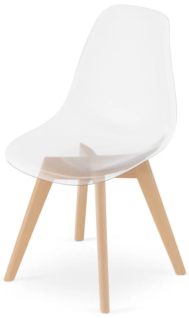Átlátszó KITO szék bükkfa lábakkal