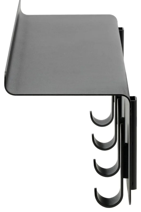 Fekete acél fali fogas polccal 11,5 cm A-Hallway – Zone