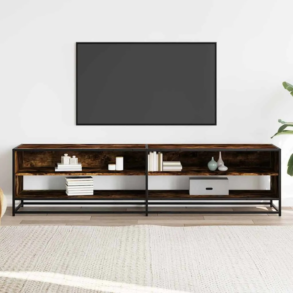 füstös tölgy színű szerelt fa TV-szekrény 180,5 x 40 x 46 cm