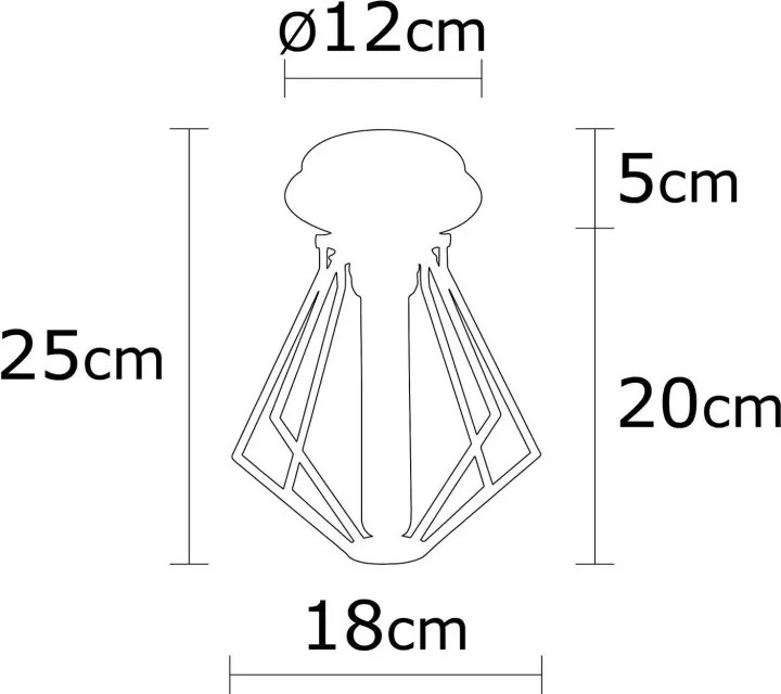 Oylat N-1039 fekete vas függőlámpa, Ø18 cm