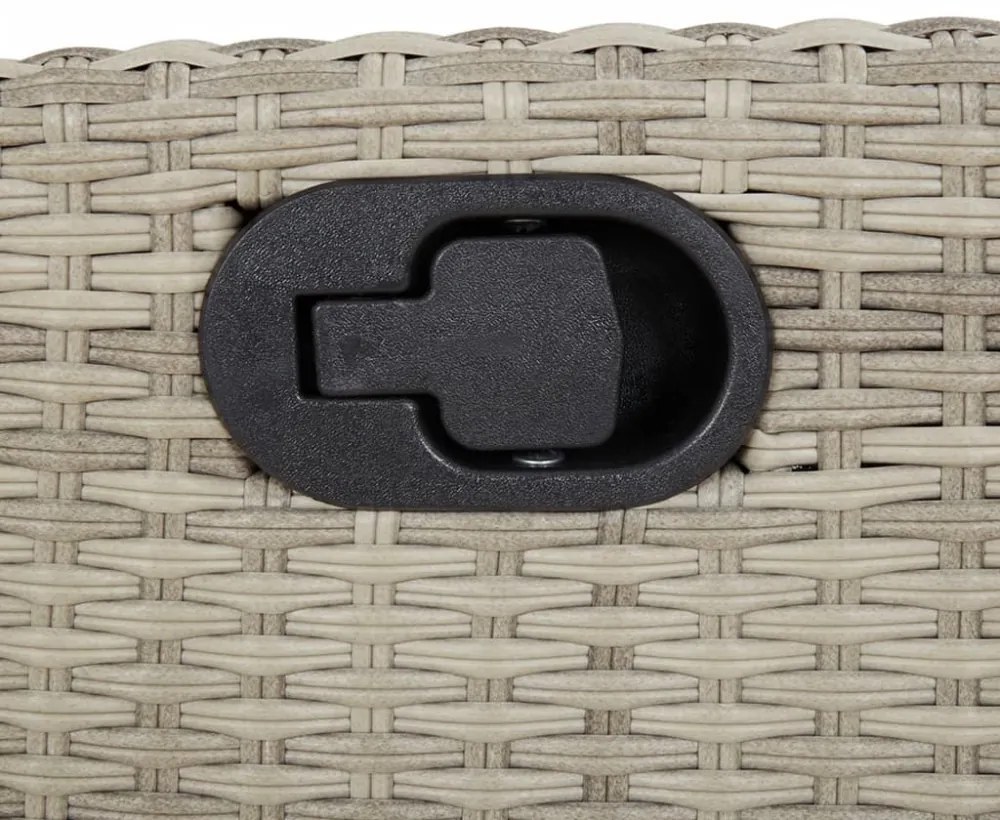 világosszürke polyrattan dönthető kerti pad párnával