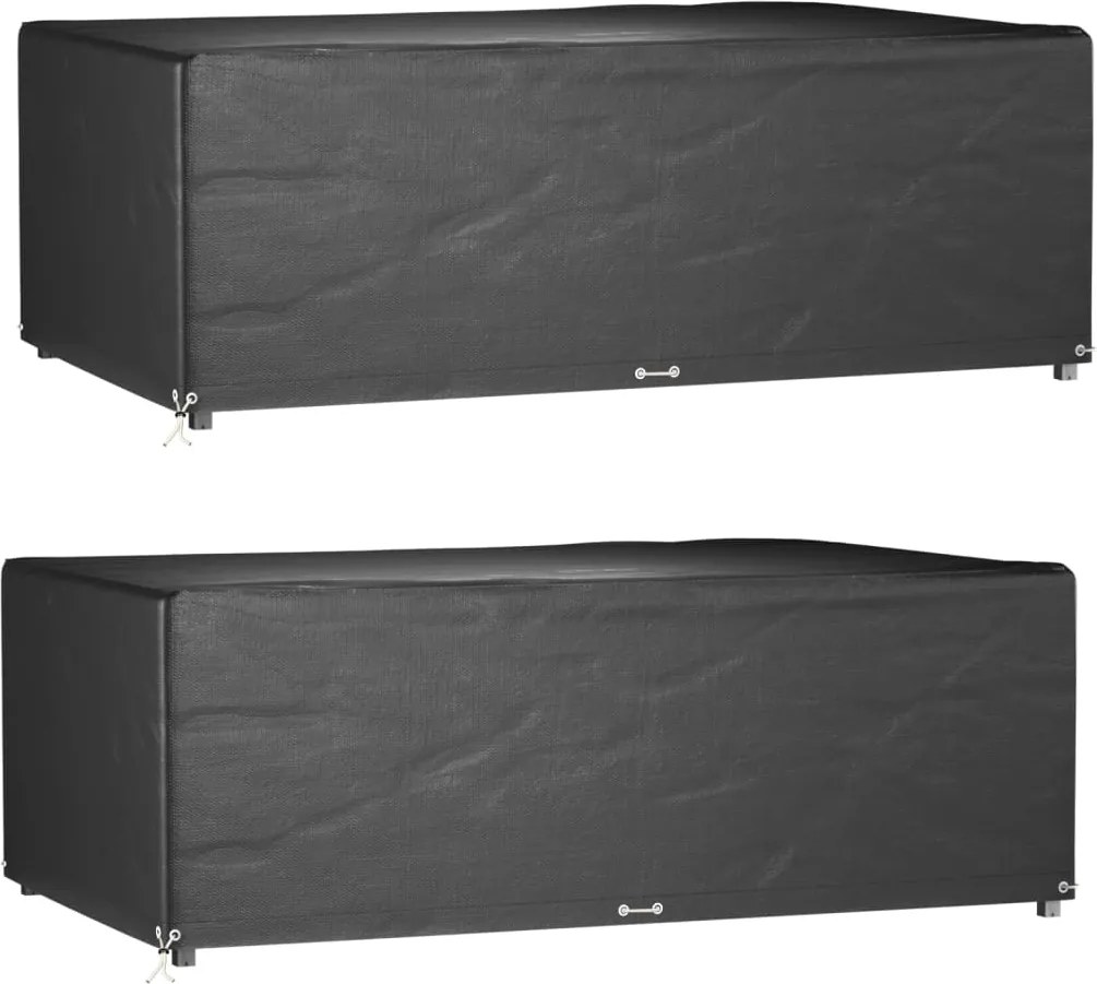 vidaXL 2 db téglalap alakú kerti bútorhuzat 12 fűzőlyukkal 213x132x75