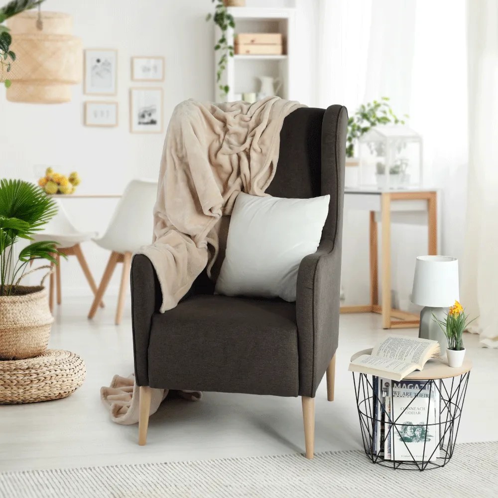 Kényelmes fotel, barna/bükk, BREDLY