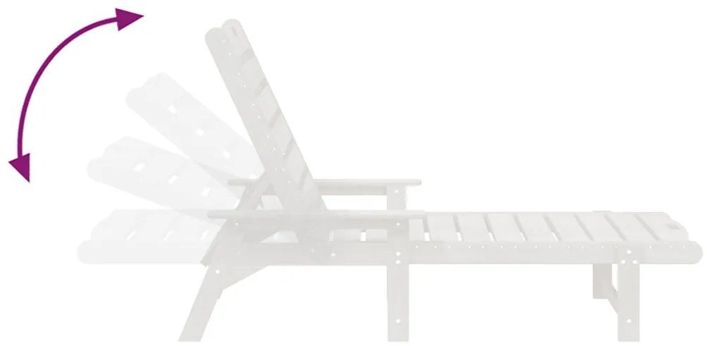 Napozóágy Fehér 53x162x98.5 cm HDPE