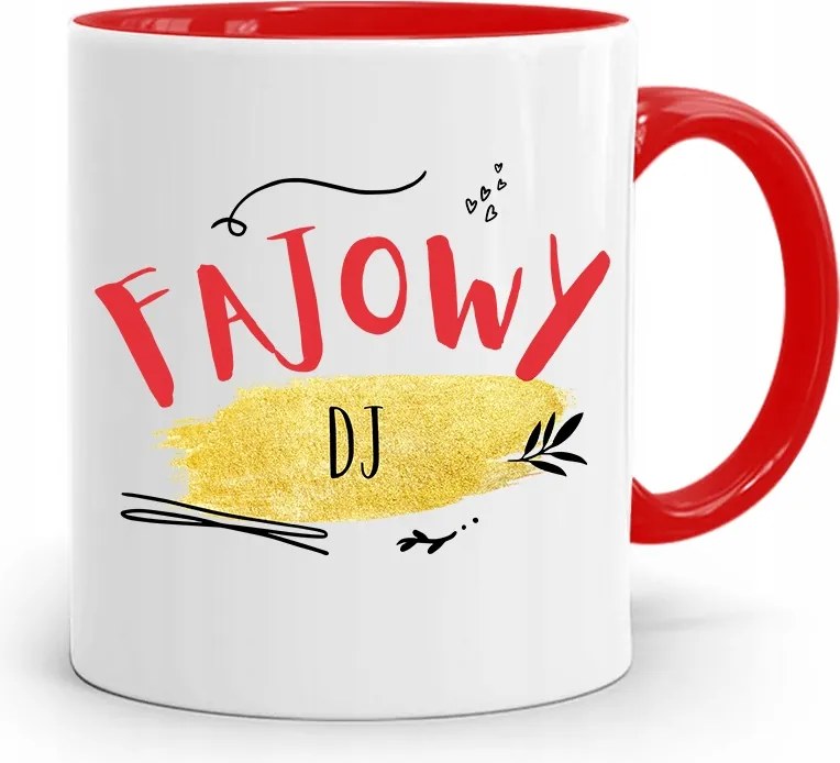 Dja Zene Bögre Piros Cool Dj Ajándék nyomtatott fényképpel