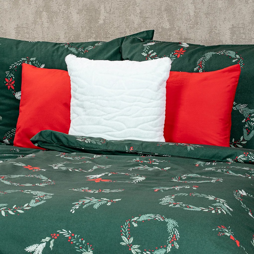 4Home Poinsettia karácsonyi pamut ágyneműhuzat, 140 x 220 cm, 70 x 90 cm, 140 x 220 cm, 70 x 90 cm