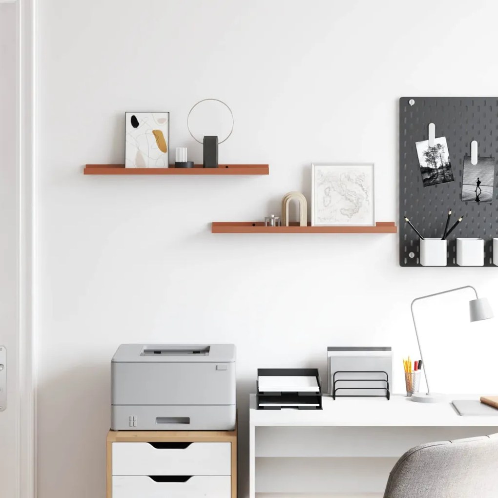 Falpolc polcokkal tárolóval 2 pcs Piros 60 x 9 x 3 cm Faanyag