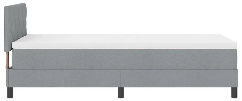 Boxspring ágy matraccal világosszürke 100x200 cm szövet