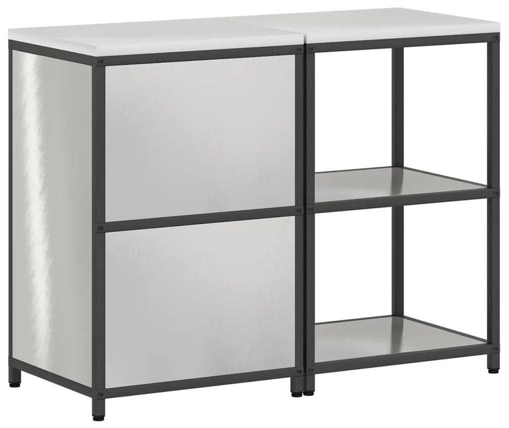 Konyhai Tároló Készlet polcokkal 2 pcs Ezüst 120 x 50 x 92 cm