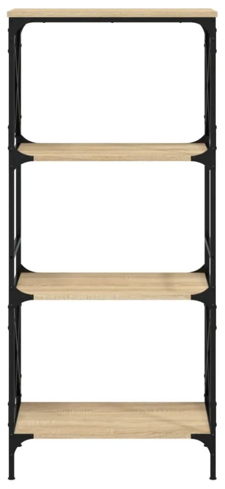 4 szintes sonoma tölgy szerelt fa könyvespolc 59 x 35 x 132 cm