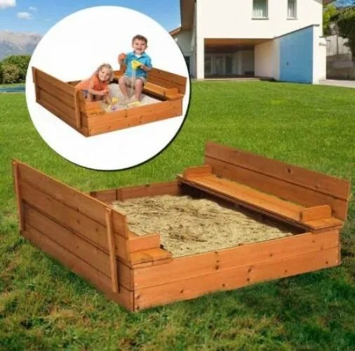 Fa homokozó paddá alakítható tetővel