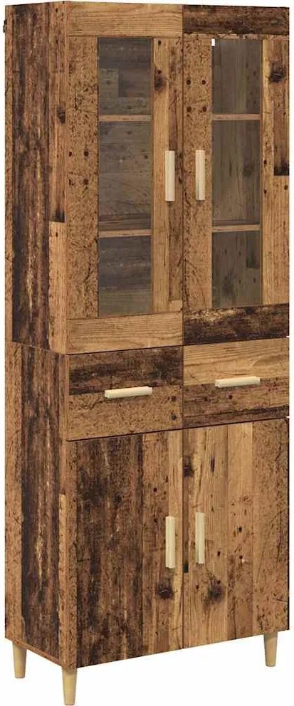 vidaXL Magasfiú fiókkal Öreg fa 69,5 x 34 x 180 cm Faanyag