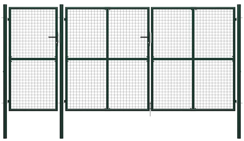vidaXL zöld acél kerti kapu 400 x 150 cm