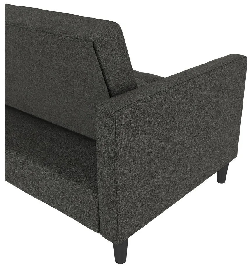 Sötétszürke bársony sarokkanapé Presley – Støraa