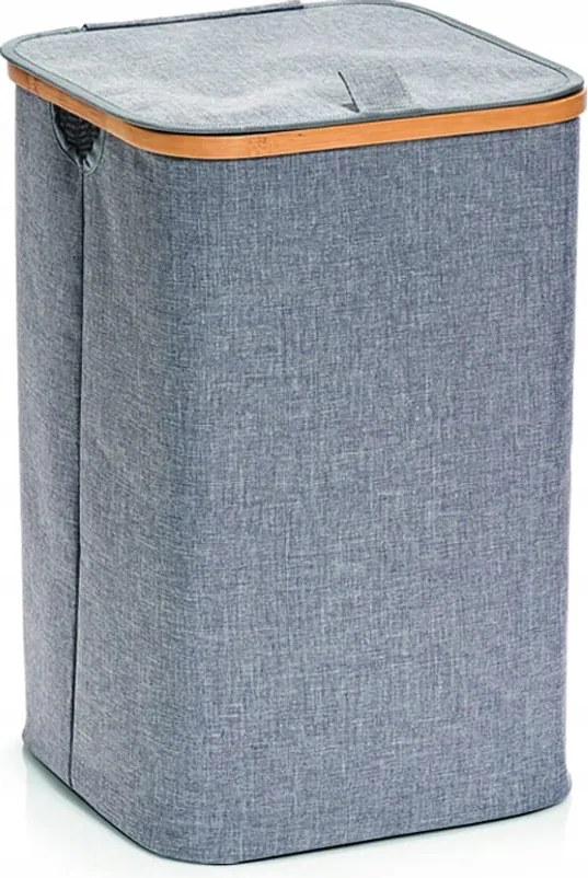 Zeller, szennyestartó kosár 33x55cm, vászon/bambusz, szürke