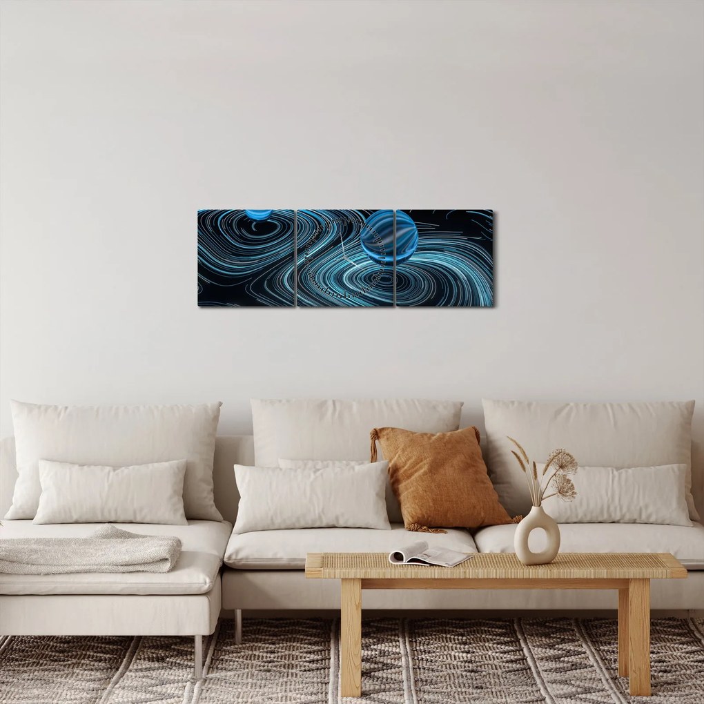 Absztrakt képet (órával) (90x30 cm)