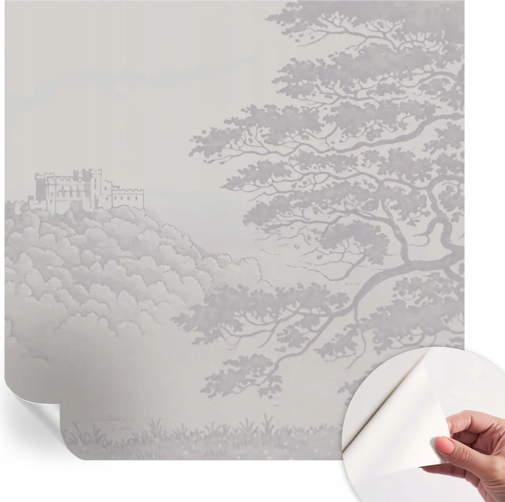 Öntapadós tapéta Divatos 3D fali ragasztóval Kastély tájkép 250x250 cm