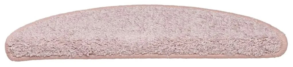 30 db világos rózsaszín félkör alakú lépcsőszőnyeg 56 x 17 x 3 cm