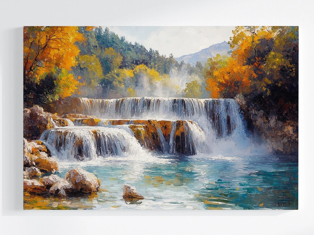 Vászonkép Canvas Tájkép Horvátország Park Krka Vízesés Ősz 120x80